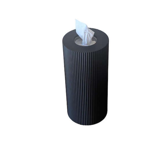 Kleenex Perfect Fit Wavy Cover - Matte Black, Tissue Cylinder Cover, Kleenex Perfect Fit Cover, Kleenex Cylinder Cover, Other Colors Avail.