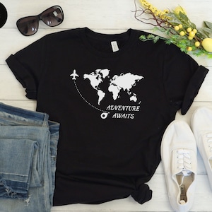 Vacation Shirt, Traveler Gift, Travel Shirt, Travel Lover, World Map Shirt, Airplane Mode Shirt, Exchange Student, Wanderlust, Adventure Tee