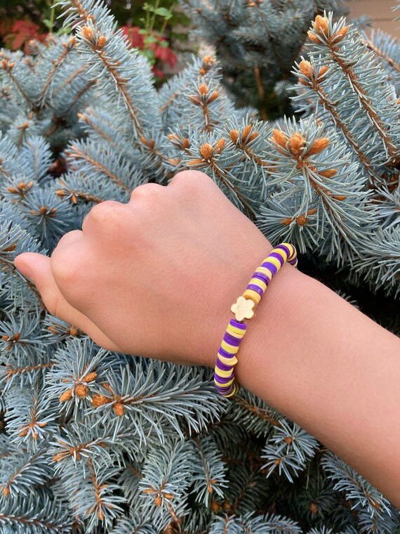 Purple flower bracelet sale