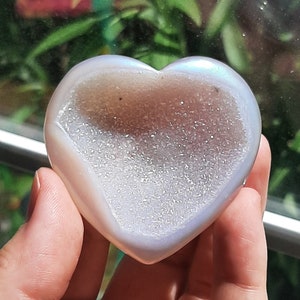 Druzy Agate Heart, Aura Crystal Heart