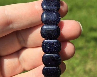 Blue Sandstone Fauceted Bracelet, Sandstone Bangle