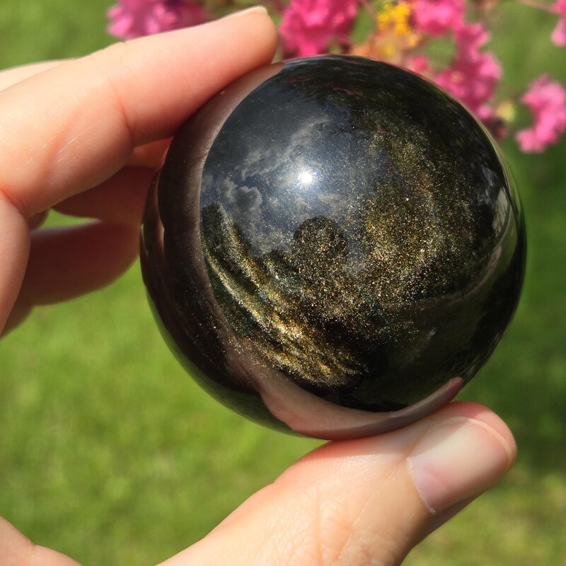 Obsidian Sphere - Etsy