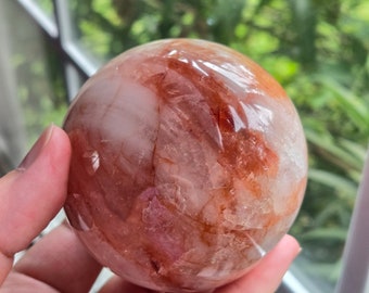 Fire Quartz Crystal Sphere | Hematoid Crystal