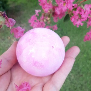Pink Aragonite Sphere, Pink Aragonite Crystal Sphere