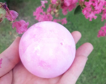 Pink Aragonite Sphere, Pink Aragonite Crystal Sphere