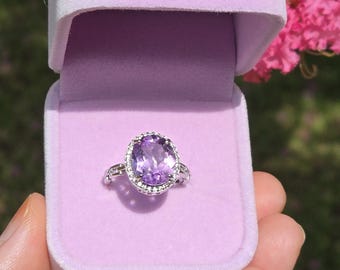 Gorgeous Amethyst Crystal Adjustable Ring
