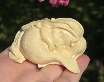 Tagua Nut Mermaid Carving