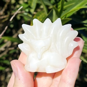 Nine Tail Fox, White Jade Nine Tail Fox Crystal