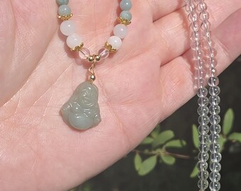 Jadeite Laughing Buddha Necklace