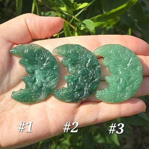 Green Strawberry Quartz Nine Tail Fox Twins Pendant, Nine Tail Fox Crystal