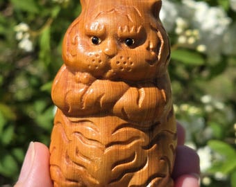 Wooden Tiger Carving, Angry Tiger Carving