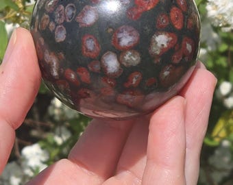 Plumite Poppy Jasper Crystal Sphere