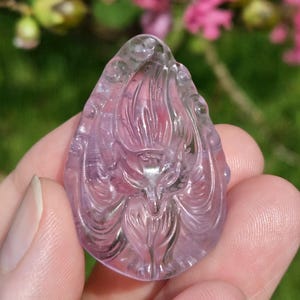 Amethyst Nine Tail Fox Pendant, Fox Pendant