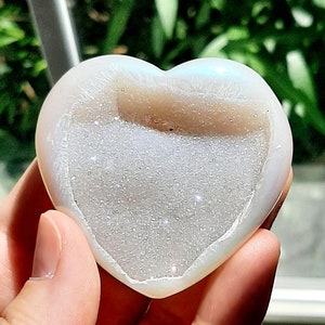 Druzy Agate Heart, Aura Crystal Heart