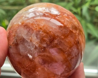 Fire Quartz Crystal Sphere | Hematoid Crystal