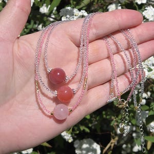 Yanyuan Agate Necklace, Rose Quartz Necklace