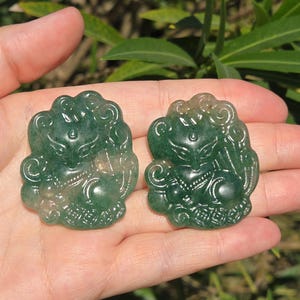 Green Strawberry Quartz Nine Tail Fox Pendant, Nine Tail Fox Crystal