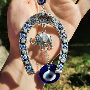 Evil Eye Horse Shoe Sun Catcher | Evil Eye Hanging | Evil Eye Home Decor