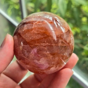 Fire Quartz Crystal Sphere | Hematoid Crystal