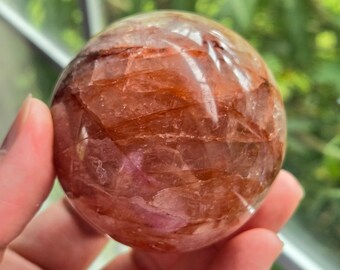 Fire Quartz Crystal Sphere | Hematoid Crystal