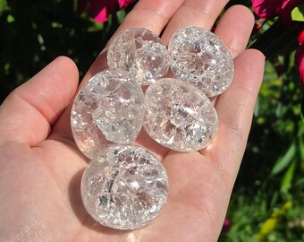 Rainbow Crackle Quartz Tumble, Fire and Ice Decor
