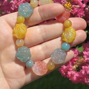 Yanyian Agate Flower Bracelet, Yanyuan Agate