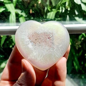 Druzy Agate Heart, Aura Crystal Heart