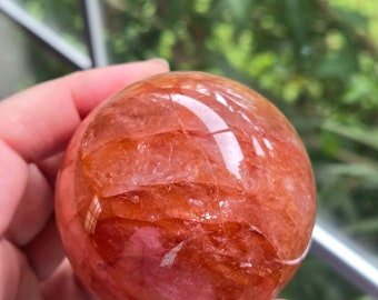 Fire Quartz Crystal Sphere | Hematoid Crystal