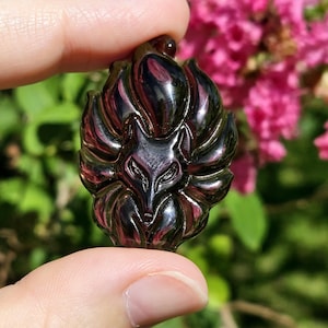 High Quality Smoky Quartz Nine Tail Fox Pendant