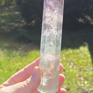 Watermelon Fluorite Tower, Fluorite Crystal