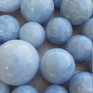 Blue Calcite Crystal Sphere, Gorgeous Blue Calcite Spheres