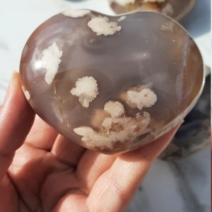 Flower Agate Heart, Flower Agate Crystal