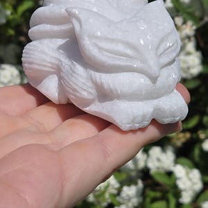 Nine Tail Fox, White Jade Nine Tail Fox Crystal