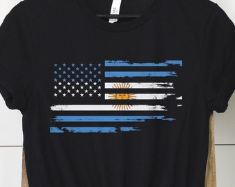 Argentinian American Flag Shirt, USA Argentina Flag Tee, Flag of Argentina American Tee, Argentina Heritage Shirt, Argentina Jersey