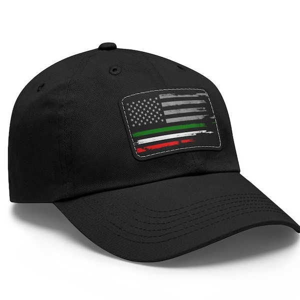 Italian American Flag Hat, USA Italy Flag Baseball Hat, Italian Heritage American Flag Hat, Proud Italian Dad Hat Leather Patch