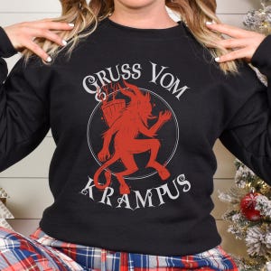 Gruss Vom Krampus Sweatshirt, Greetings From Krampus Sweater, Germanic Christmas Demon, Merry Krampus Sweatshirt, Scary Christmas Sweatshirt