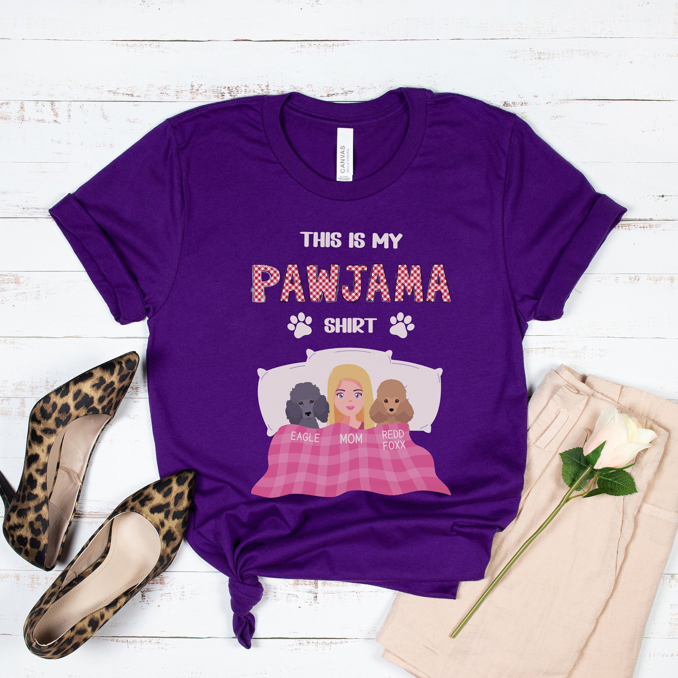 Hippittie Hoppittie - PAWjama with Pink or Aqua Neck & Trim/Sleeves