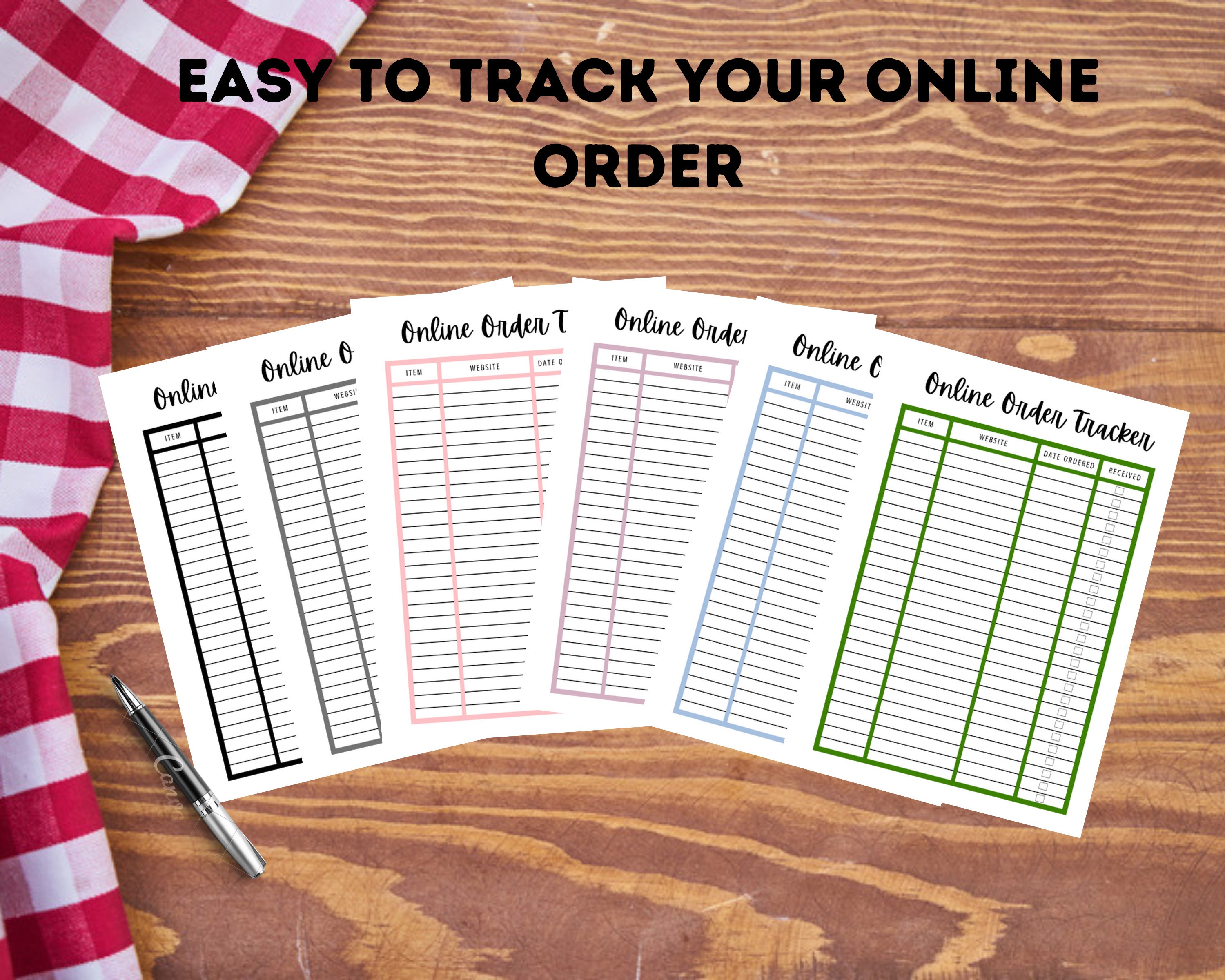 Printable Order Tracker | Organize Online Shopping | Housewife's ...