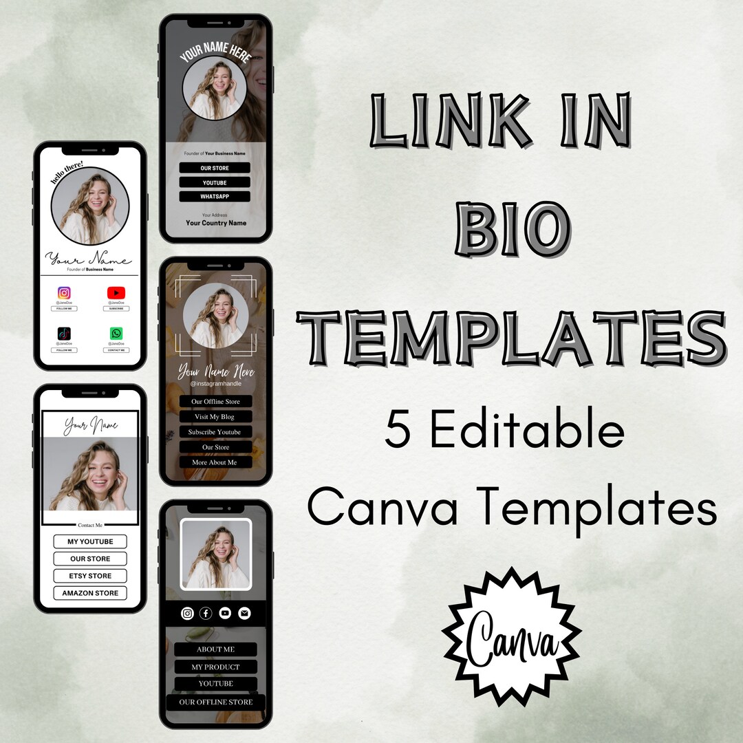 Link in Bio Templates | Social Media Landing Page | Canva Link in Bio ...