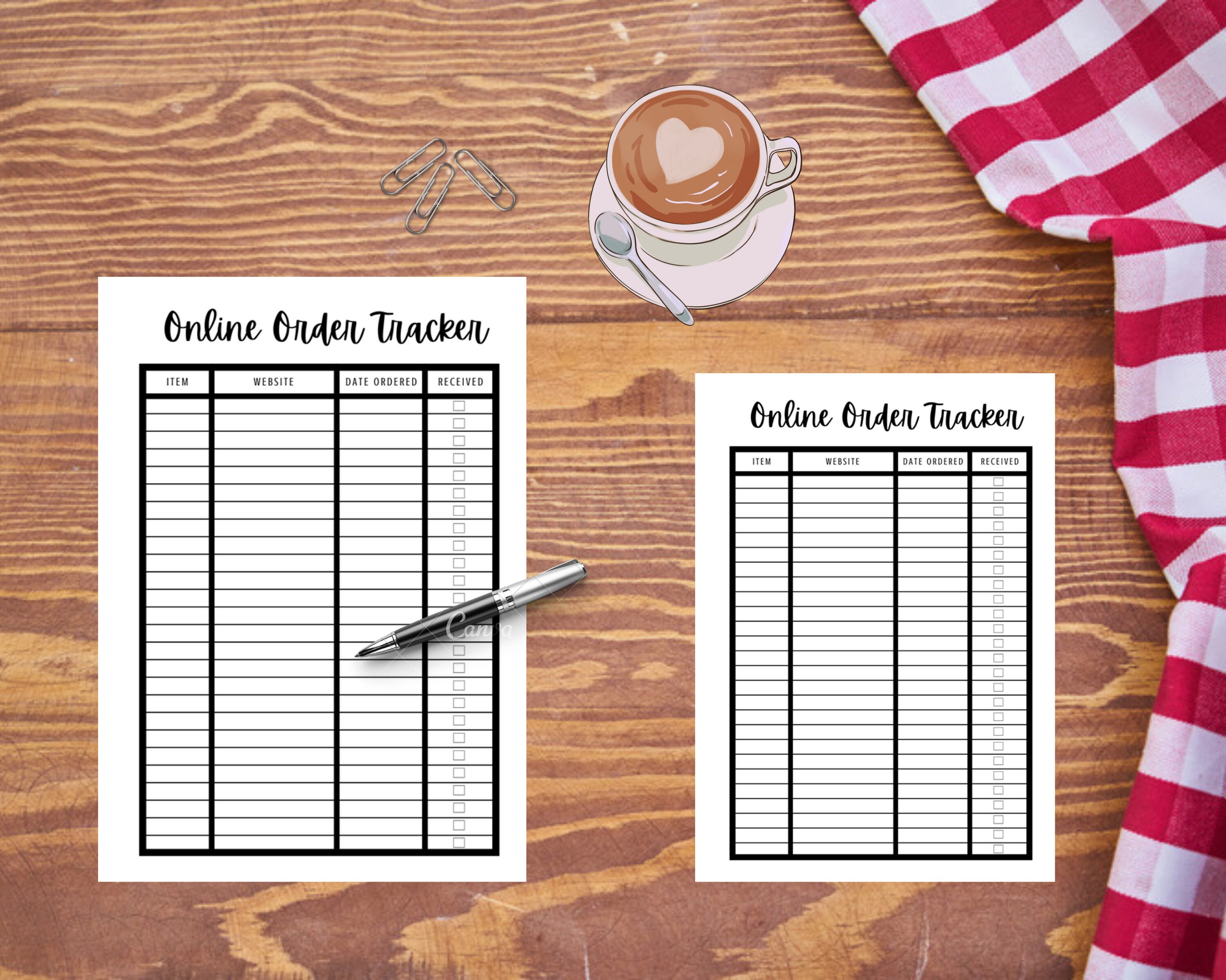 Printable Order Tracker | Organize Online Shopping | Housewife's ...