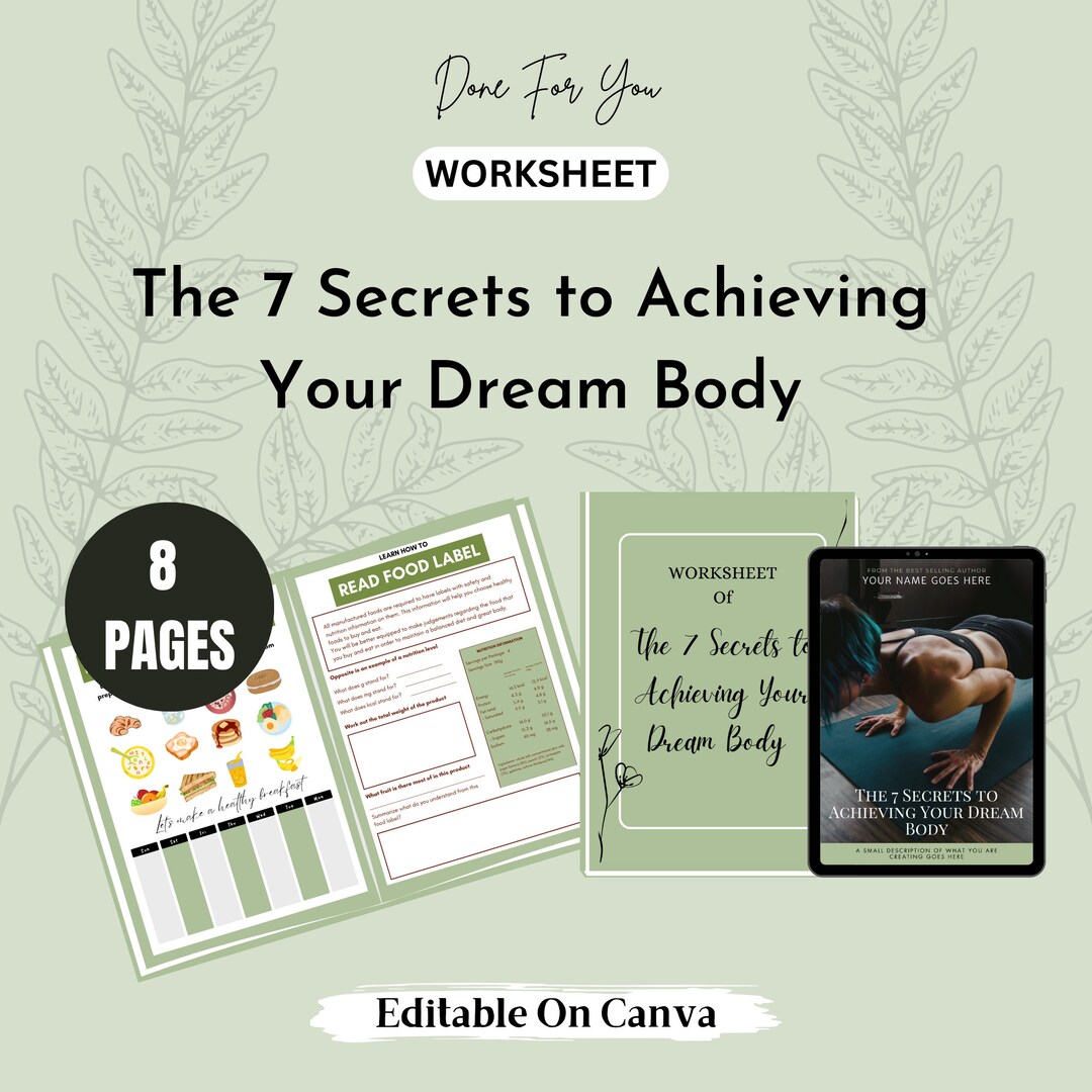 The 7 Secret to Achieving Your Dream Body Worksheet | Done for You ...