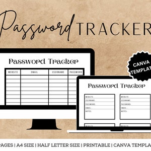 Password Tracker | Social Media Password Tracker | Username Keeper | Digital Password Tracker | Login Details | Web Access Log | Printable