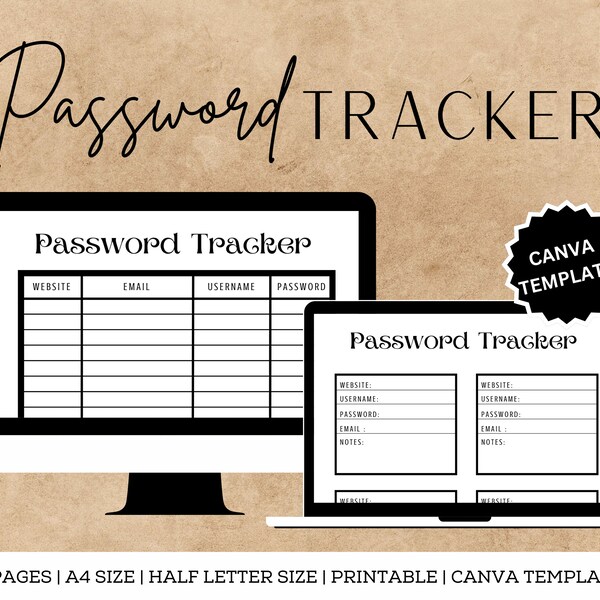 Password Tracker | Social Media Password Tracker | Username Keeper | Digital Password Tracker | Login Details | Web Access Log | Printable