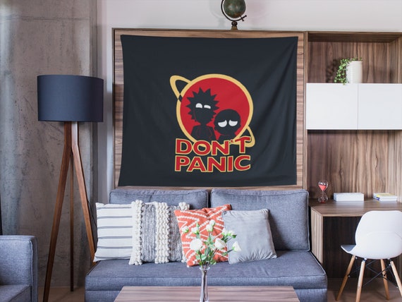 Rick And Morty Tapestry Don t Panic Wall Art Wall Decor Room Decor Home Decor TV Series Tapestry for Gift