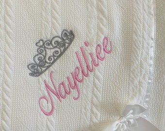 Personalised Embroidered deluxe fluffy baby blanket