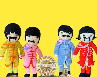 Crochet Amigurumi Inspired by The Beatles Sargent Peppers