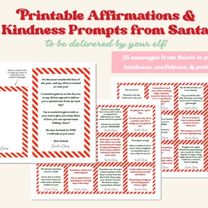 Ausdruckbare Elf affirmations & Kindness Prompts from Santa - 25er Pack / Weihnachten Urlaub Eltern DIY / Digitaler Download / Niedliche Retro Positivität