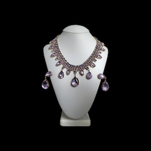 Violet Drop Earrings and Necklace Set Raindrops, jewelry set, earring, necklace