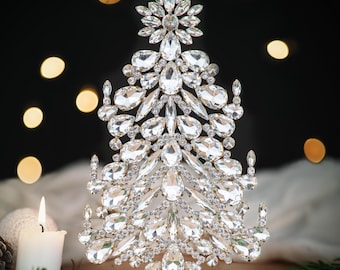 Handcrafted Czech Crystal Christmas Tree Ornament