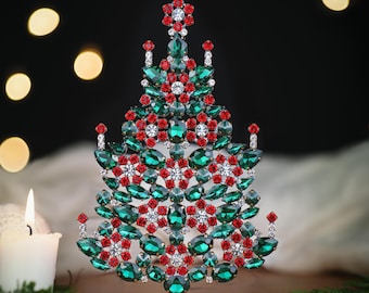 特大ヴィンテージチェコラインストーンガラスクリスマスツリー
